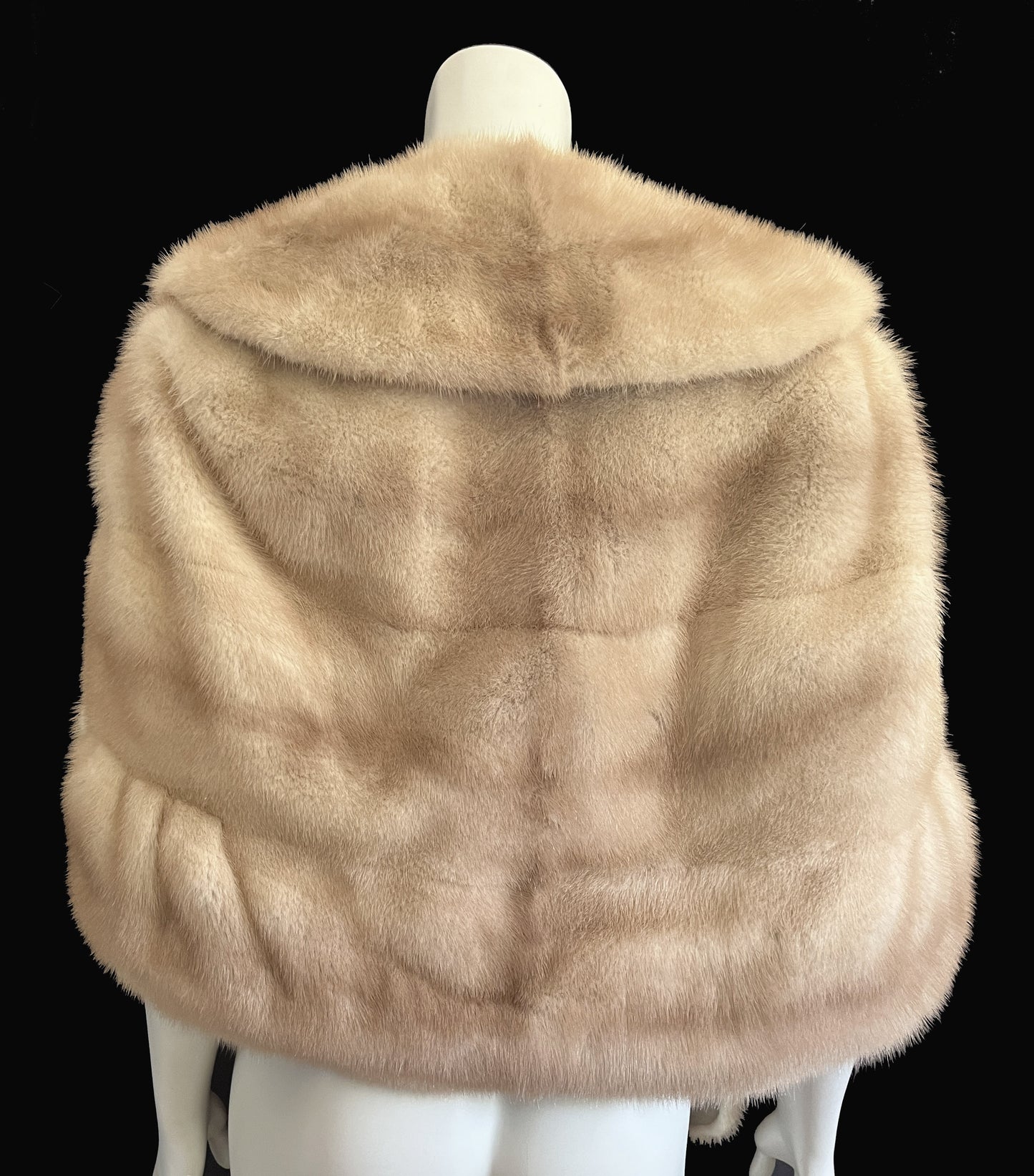 Beige Mink Fur Stole with Clasp