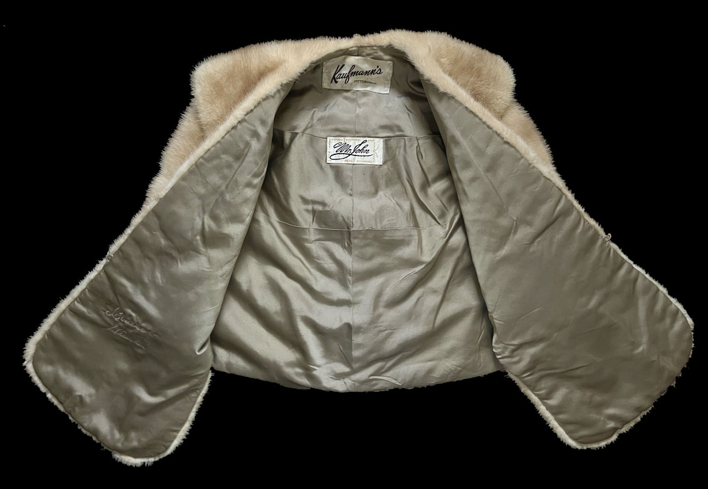 Beige Mink Fur Stole with Clasp