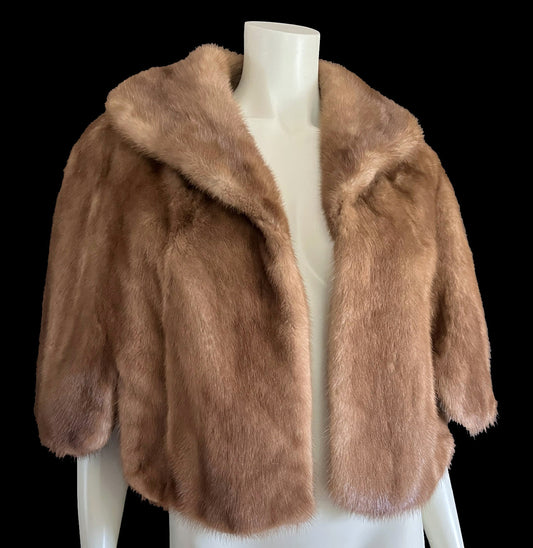 Brown Mink Fur Cape, Pastel Autumn Haze Shawl