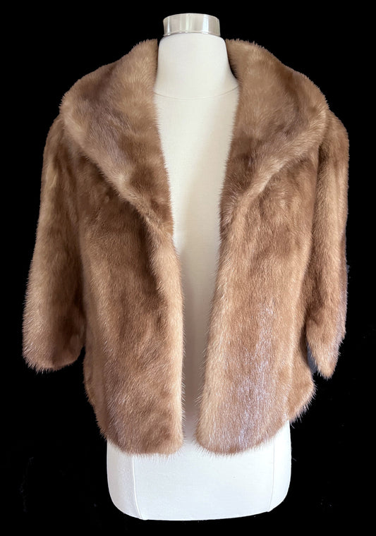 Brown Mink Fur Cape, Pastel Autumn Haze Shawl