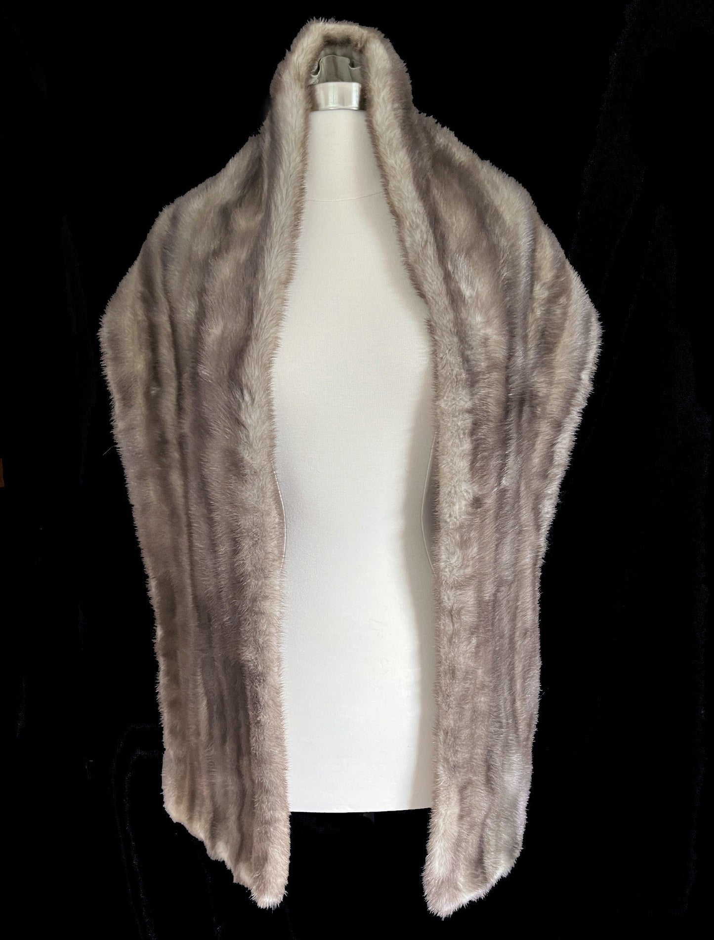 Lutetia Gray Mink Fur Stole Shawl
