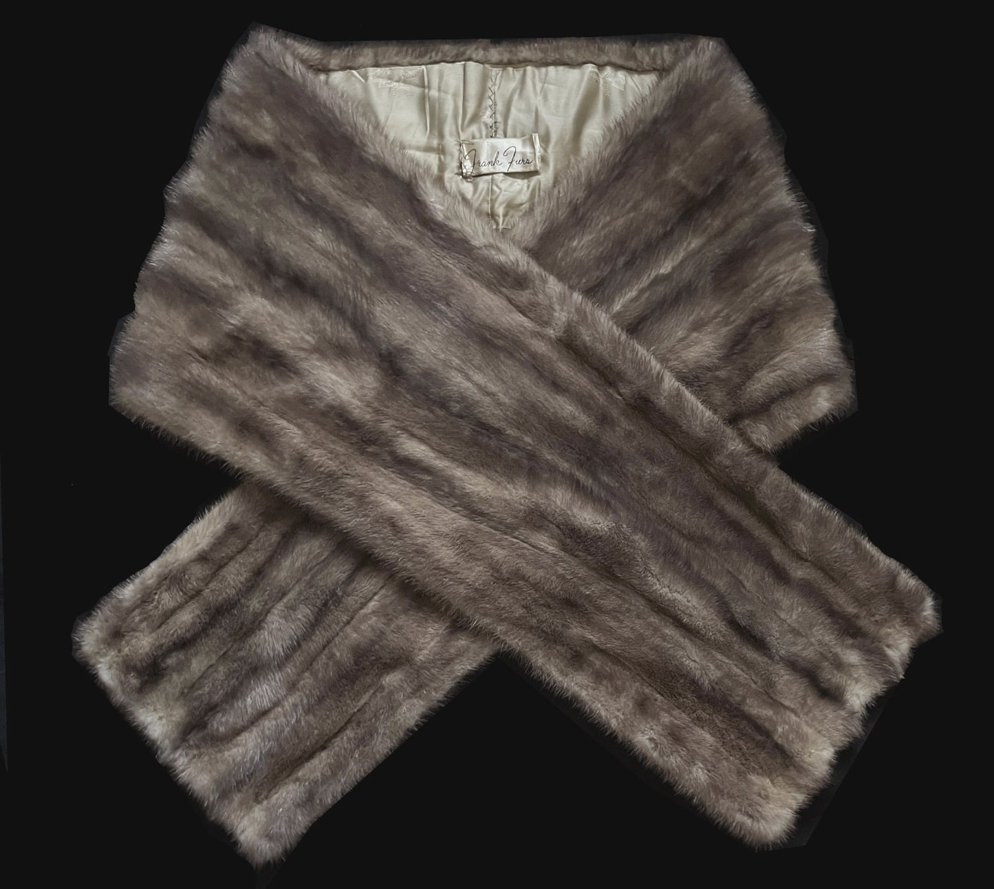 Lutetia Gray Mink Fur Stole Shawl
