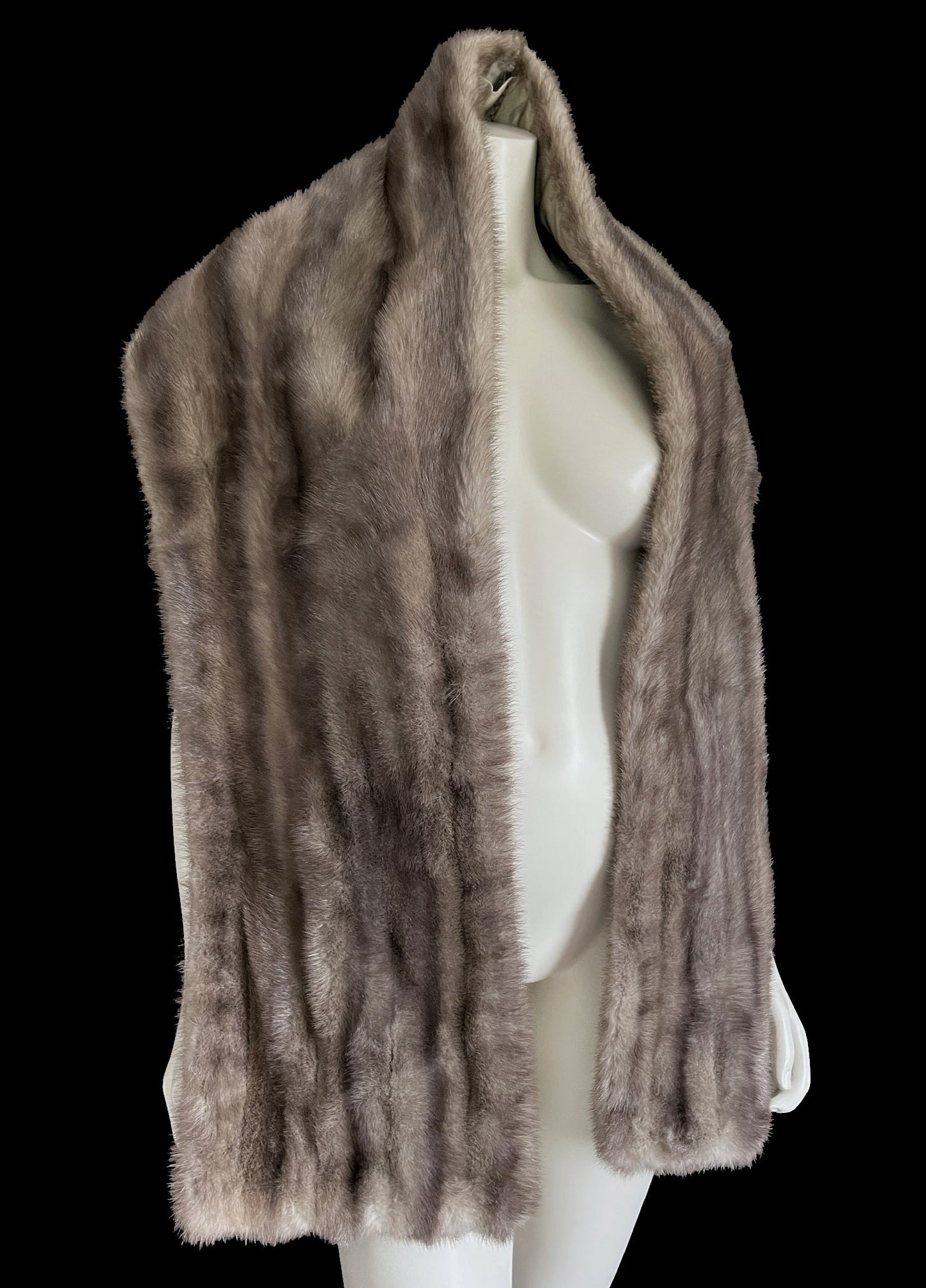 Lutetia Gray Mink Fur Stole Shawl