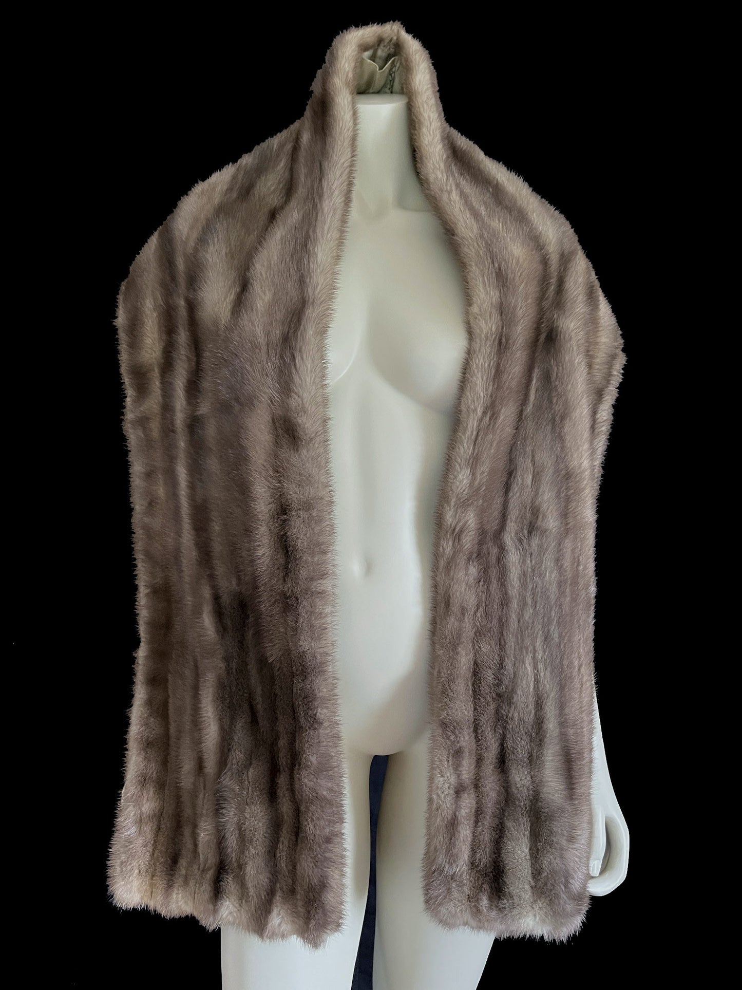 Lutetia Gray Mink Fur Stole Shawl