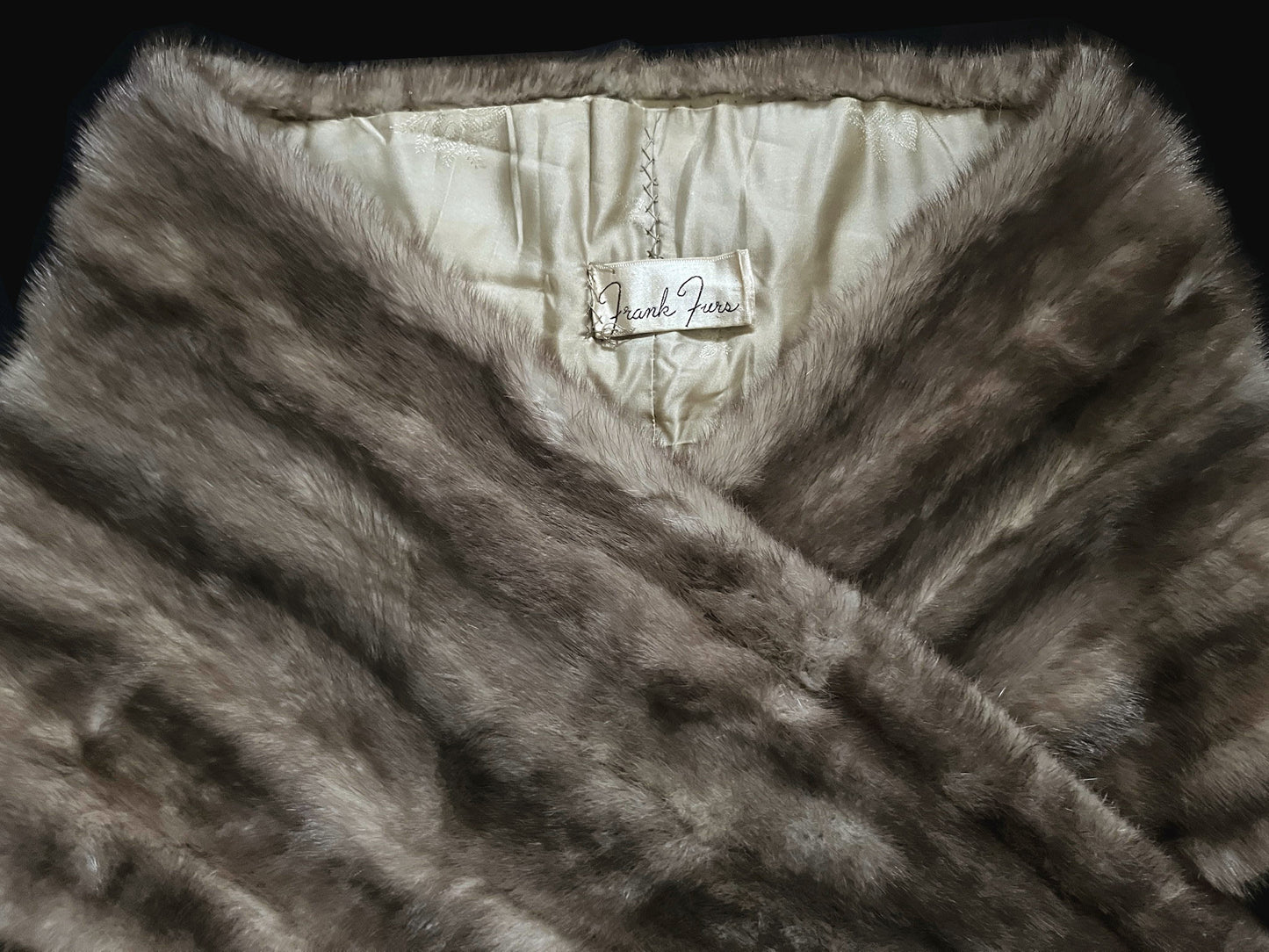 Lutetia Gray Mink Fur Stole Shawl