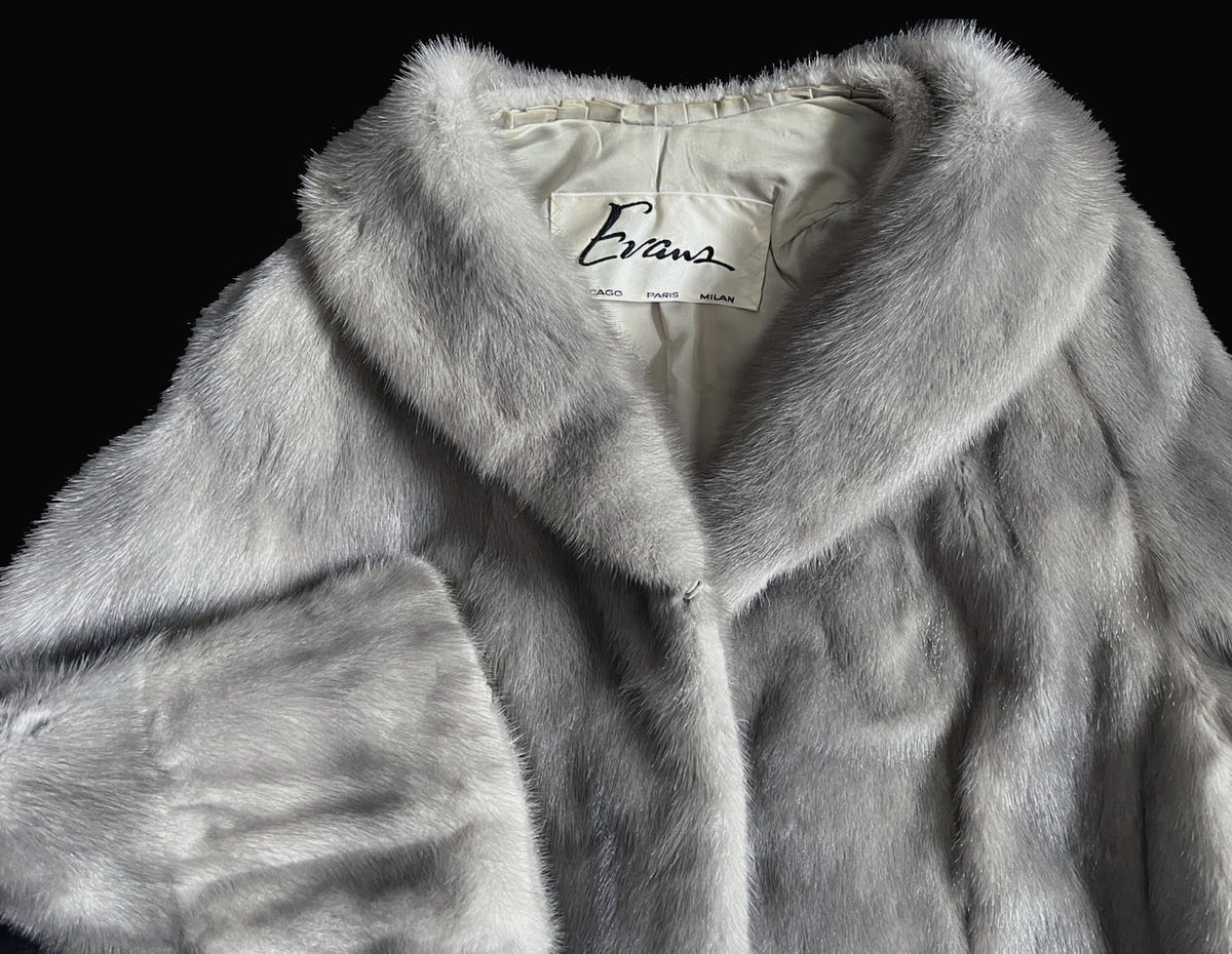 Silver Mink Fur Jacket, Sapphire Coat