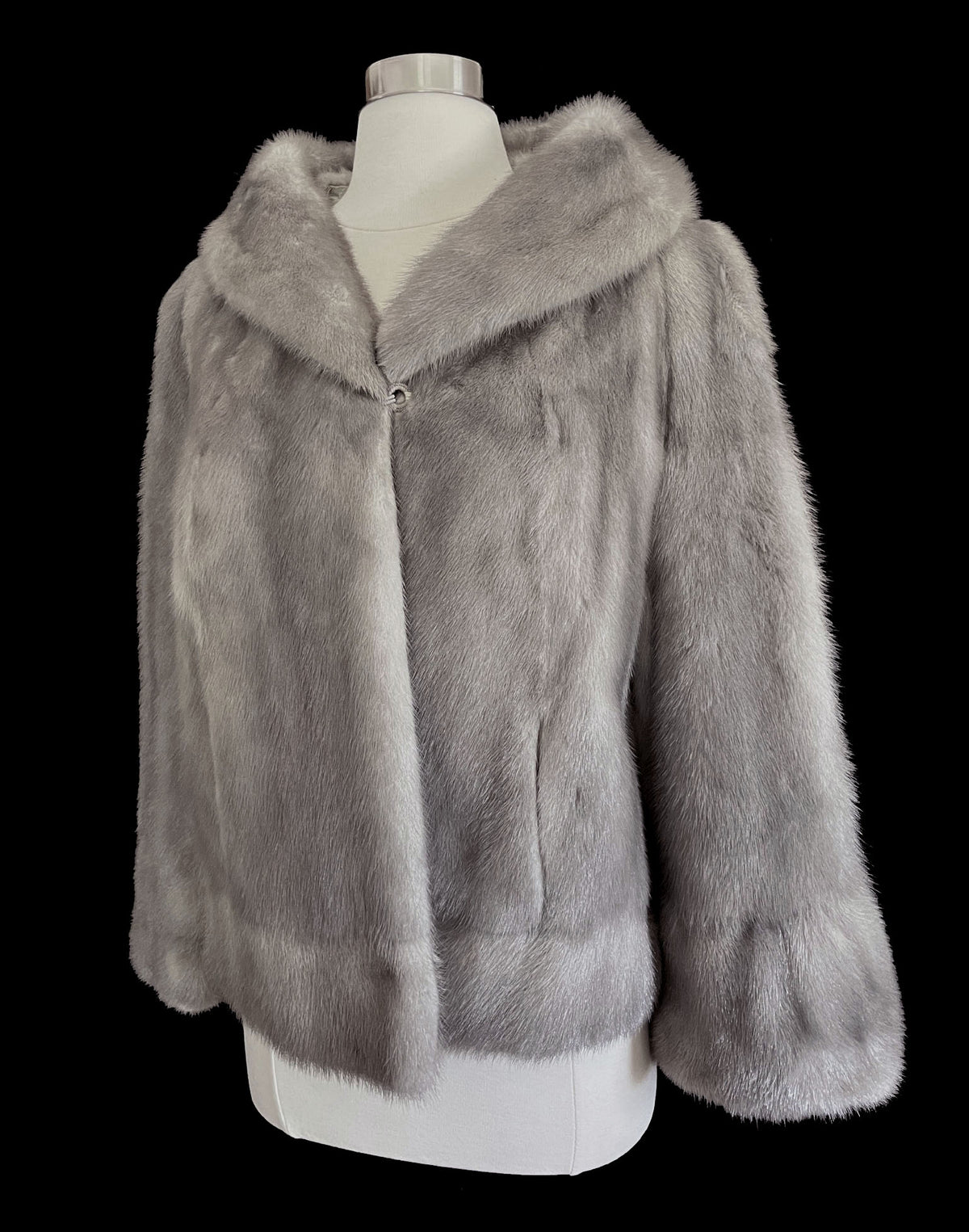 Silver Mink Fur Jacket, Sapphire Coat