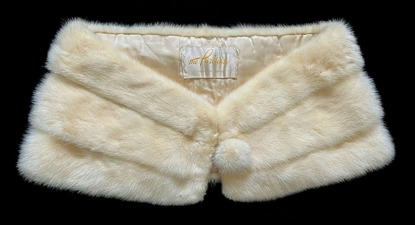 Blonde Mink Fur Wrap Capelet