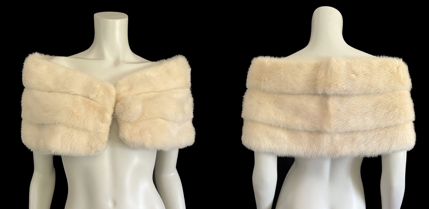 Blonde Mink Fur Wrap Capelet