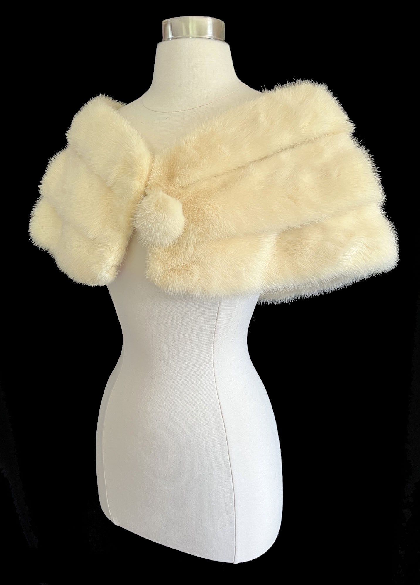 Blonde Mink Fur Wrap Capelet