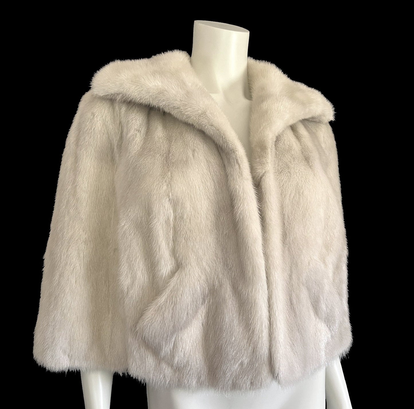 Azurene Ivory Mink Fur Cape
