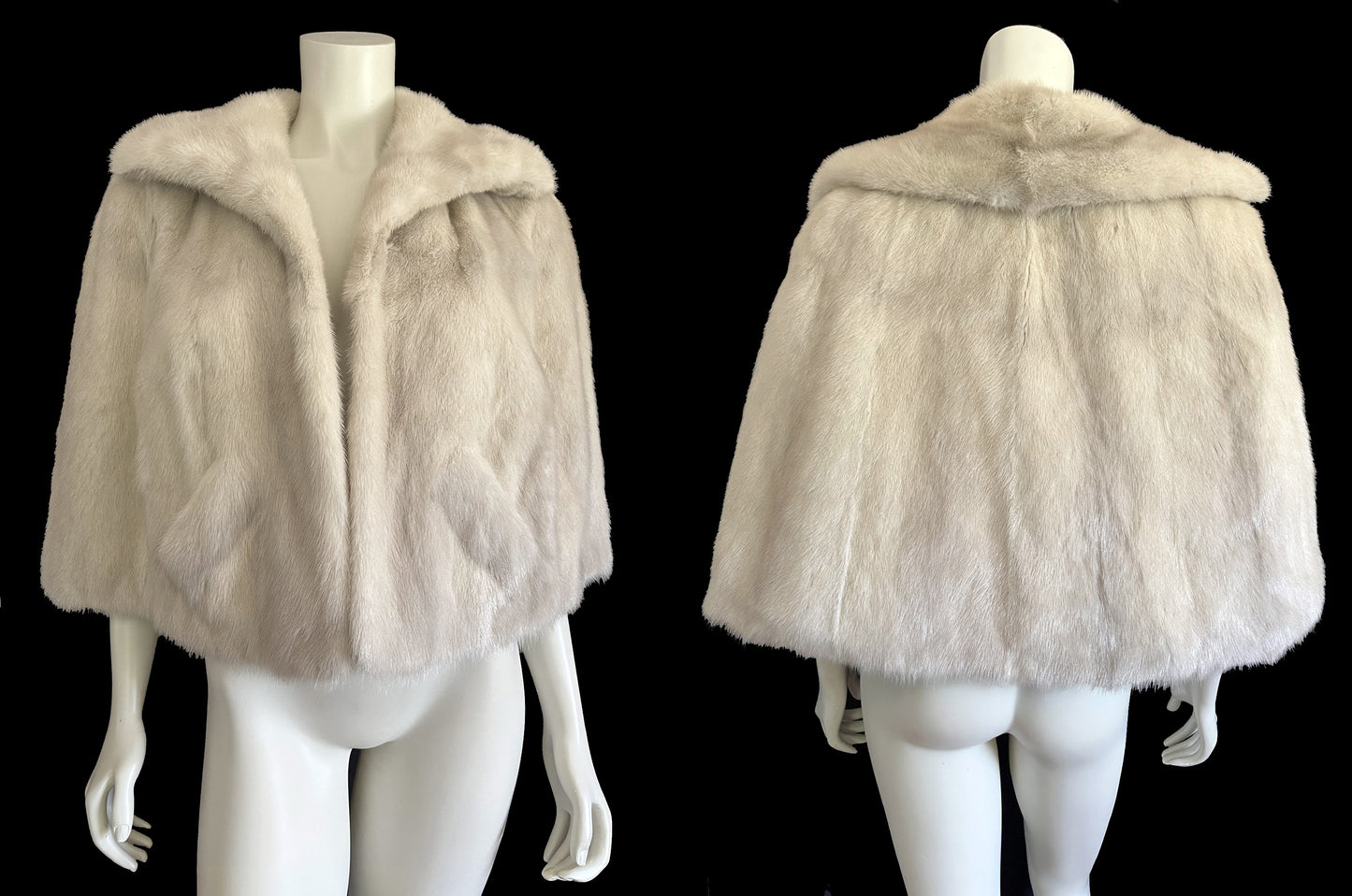 Azurene Ivory Mink Fur Cape