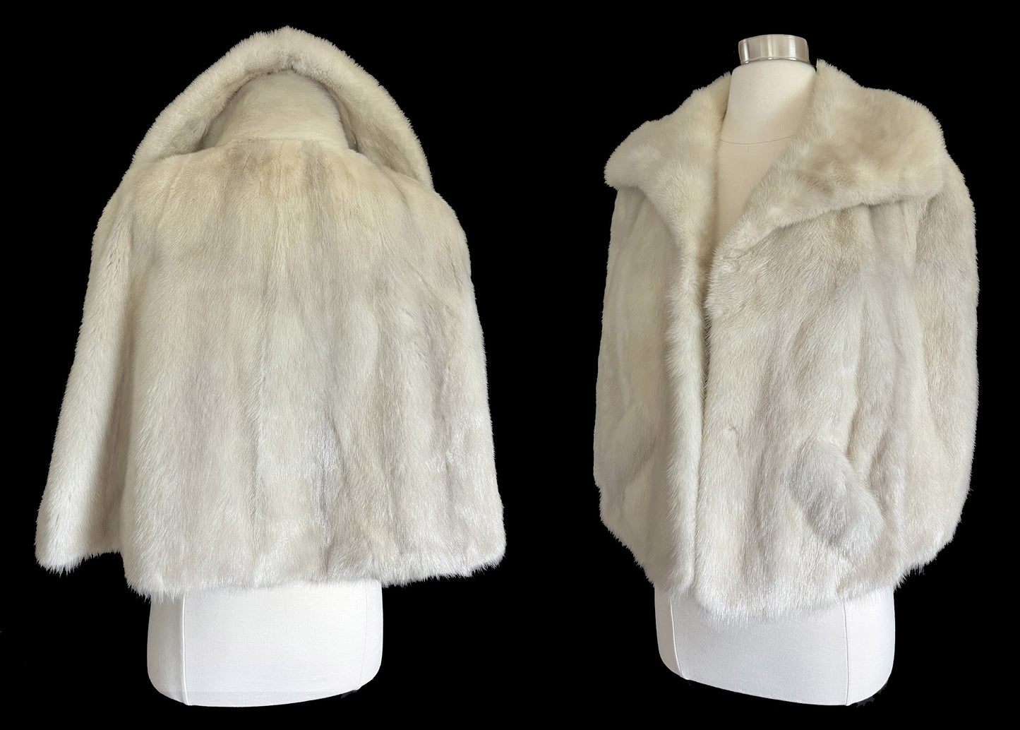 Azurene Ivory Mink Fur Cape