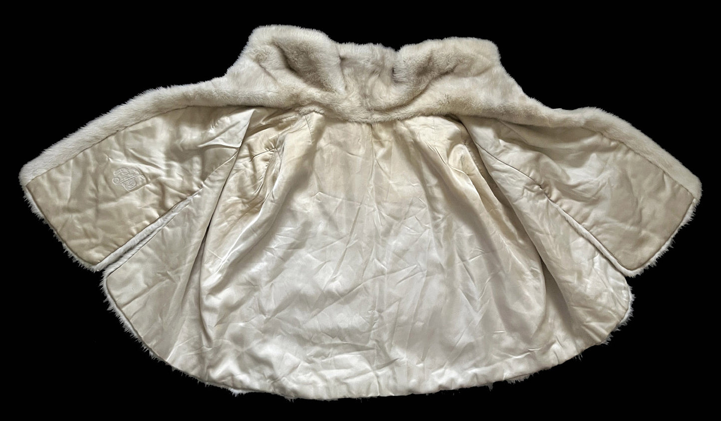 Azurene Ivory Mink Fur Cape