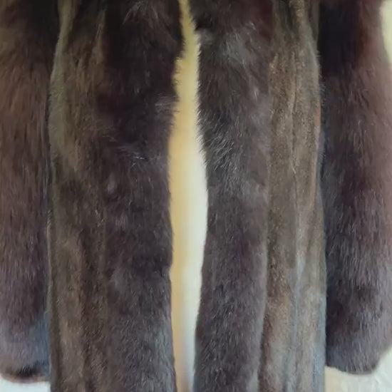 MINK & FOX Fur Coat, Mahogany Ranch Real Vintage Black Jacket, Great Gatsby Party, '80s Mob Wife Tuxedo Gift, Apres Ski