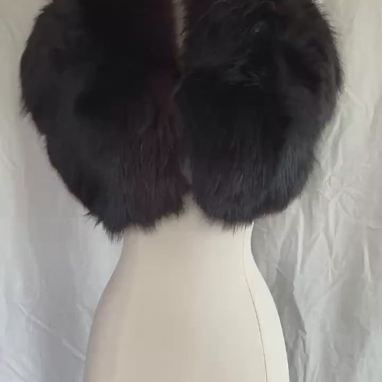 Brown FOX Fur Stole, Real Vintage Bridal Cape Shawl, Winter Wedding Gift, Mother of the Bride, Vintage Jacket Coat, Great Gatsby Party