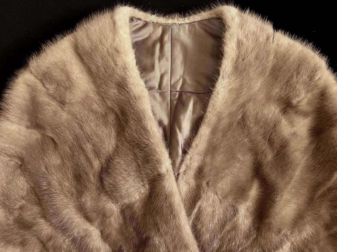 Pastel Brown Mink Fur Stole Shawl