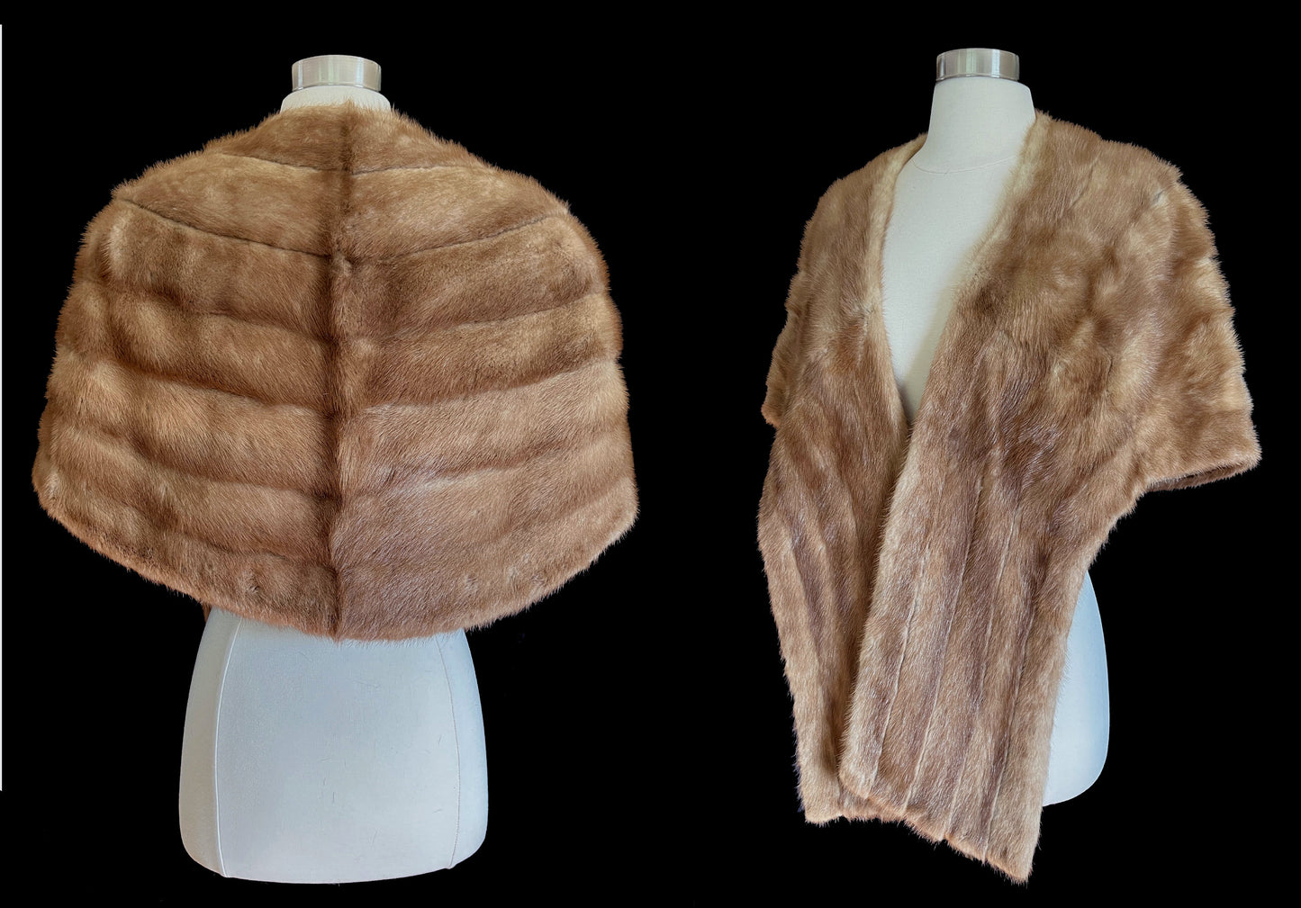 Pastel Brown Mink Fur Stole Shawl