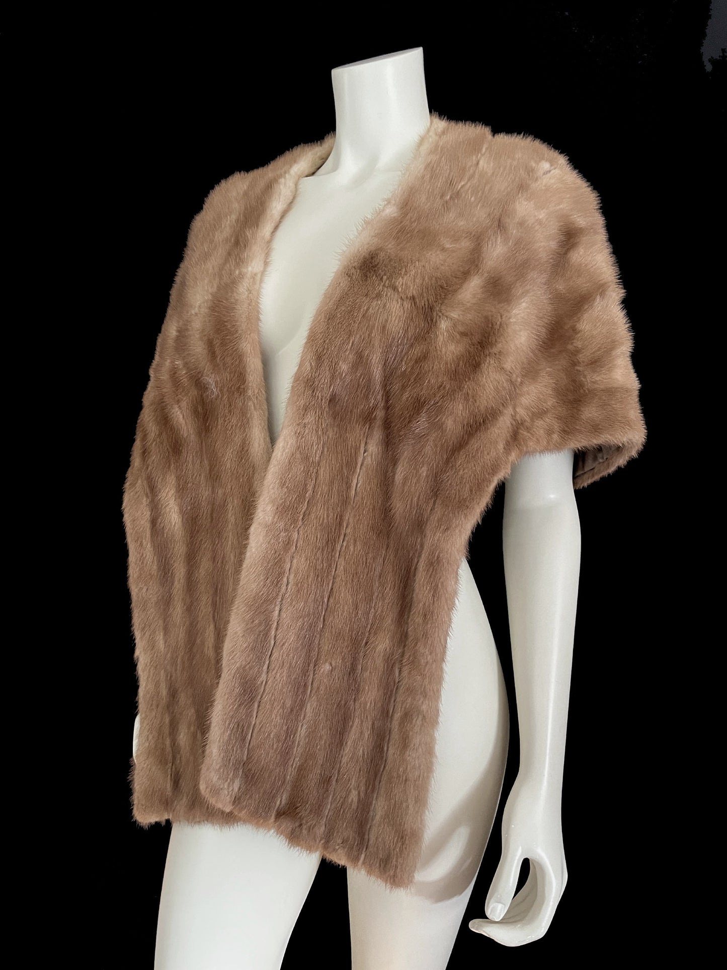 Pastel Brown Mink Fur Stole Shawl