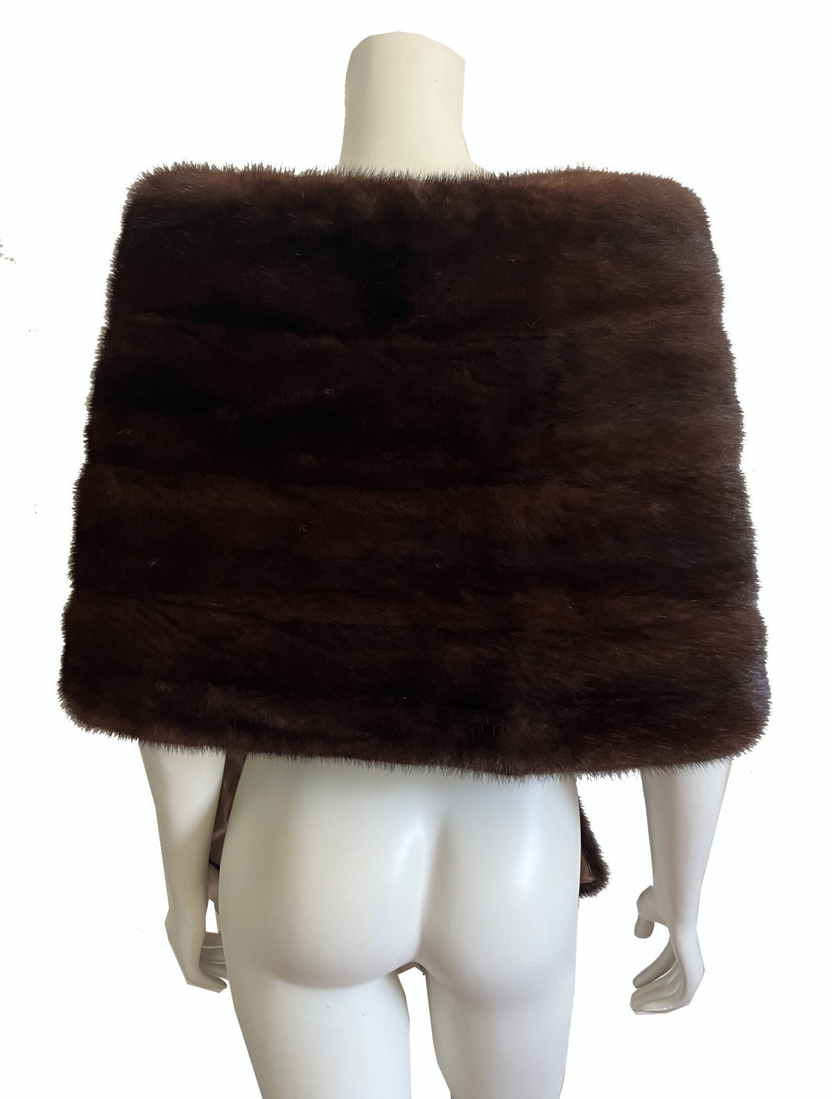 Mahogany Mink Fur Long Stole Fling