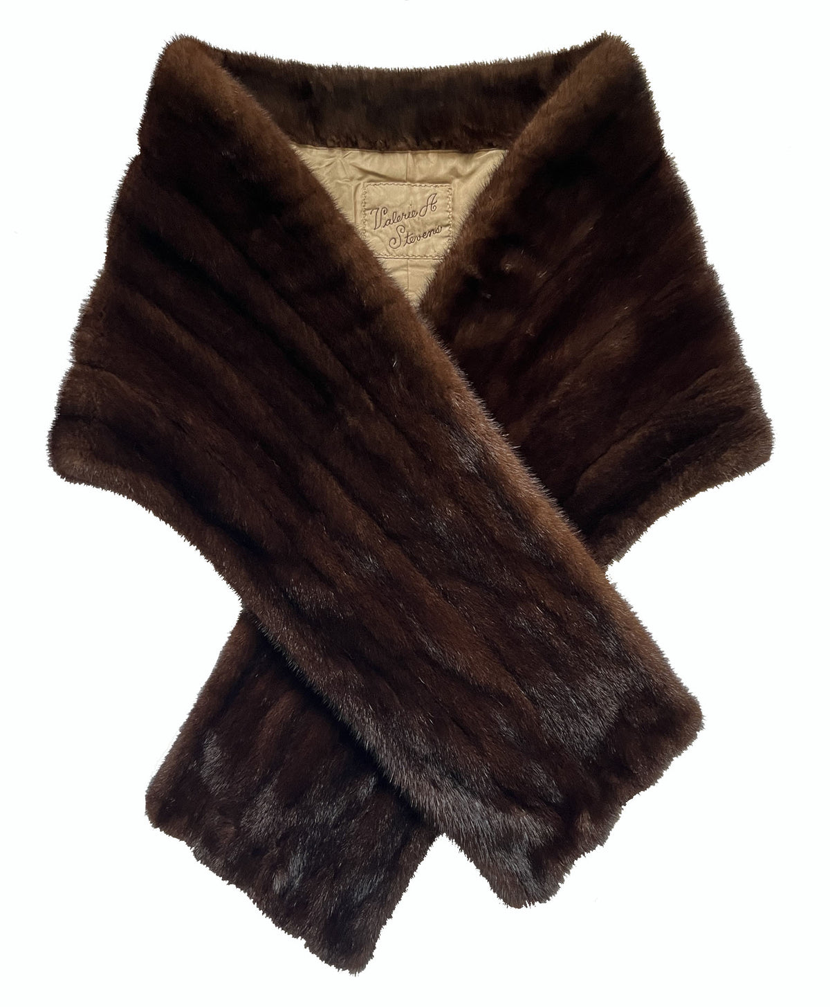 Mahogany Mink Fur Long Stole Fling