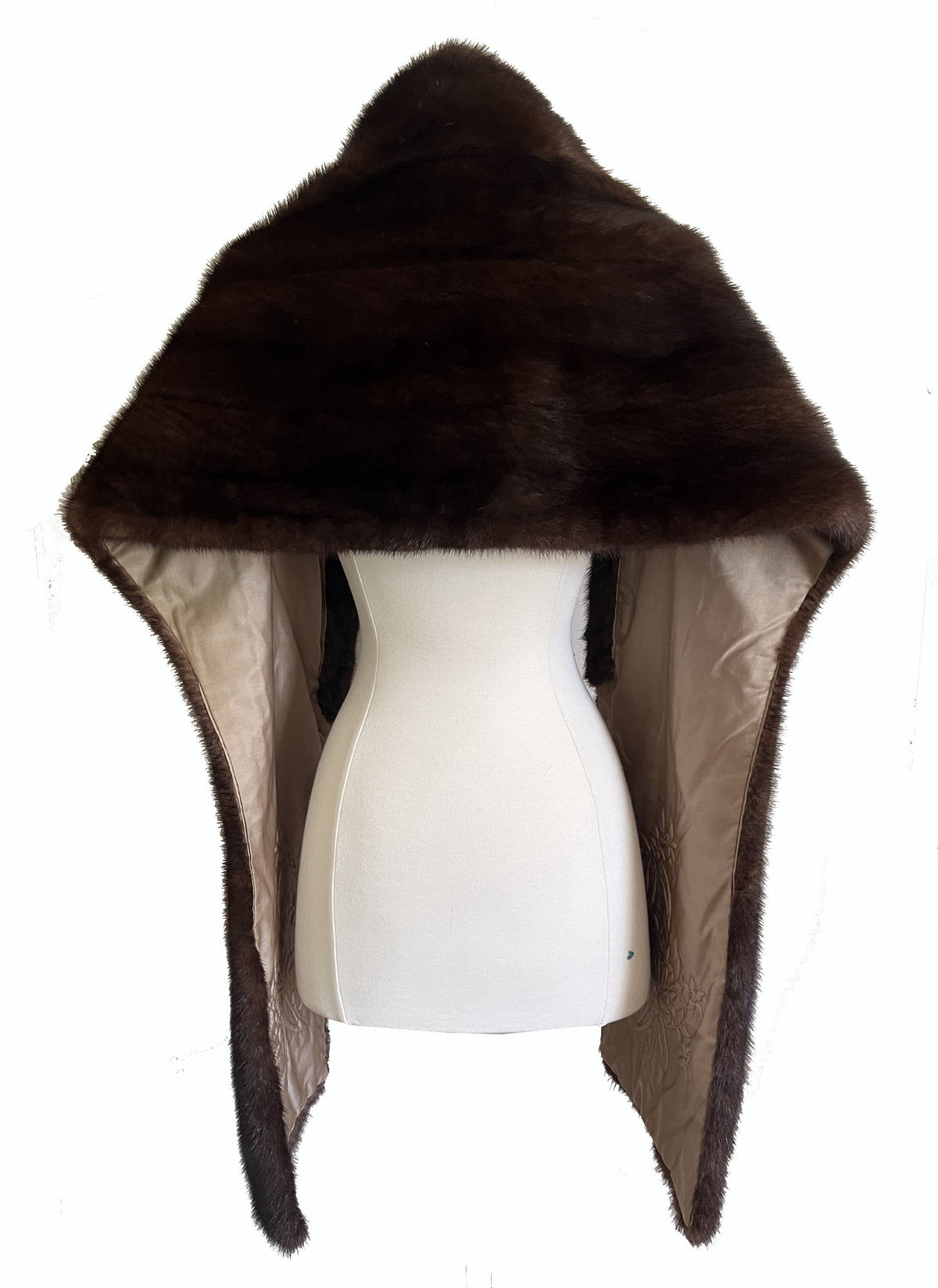 Mahogany Mink Fur Long Stole Fling